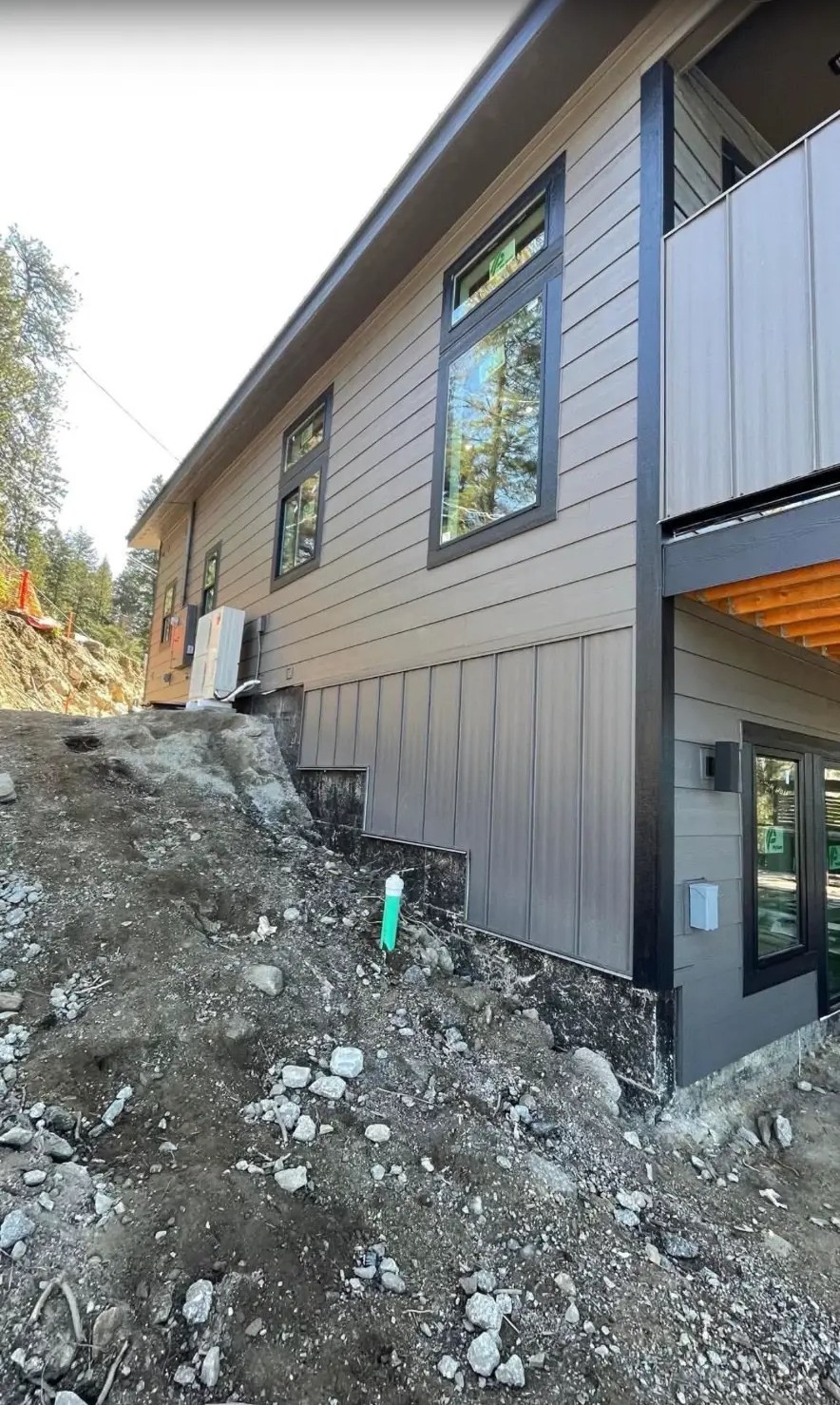 Mixed lap & board-and-batten elevation — Siding project by KD's Custom Exteriors