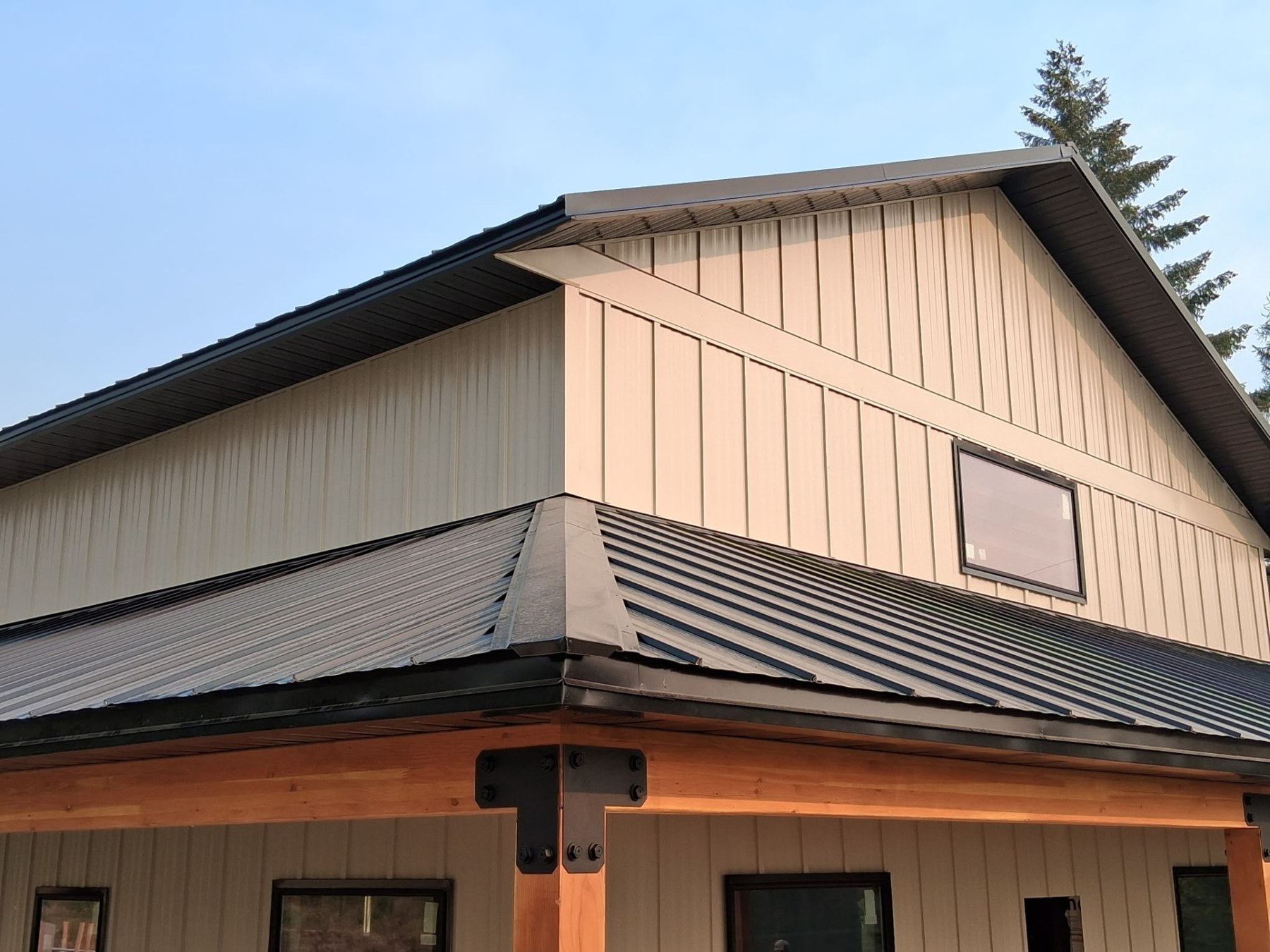 Barn gable eave & soffit detail — Roofing project by KD's Custom Exteriors